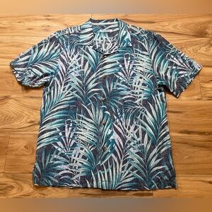 Tommy Bahama Blue Hawaiian Palm Print Shirt